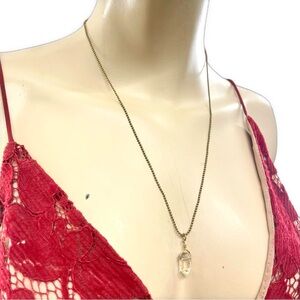 Scotch & Soda- Maison Scotch Gold Necklace with Clear Crystal Pendant